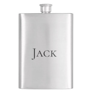 personalized simple monogram add your name wedding hip flask