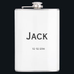 personalized simple monogram add your name wedding hip flask<br><div class="desc">design</div>