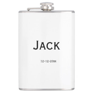 personalized simple monogram add your name wedding hip flask