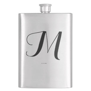 personalized simple monogram add your name wedding hip flask