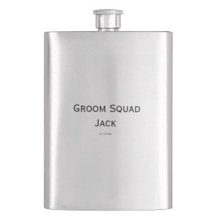 personalized simple monogram add your name wedding hip flask