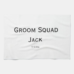 personalized simple monogram add your name wedding kitchen towel
