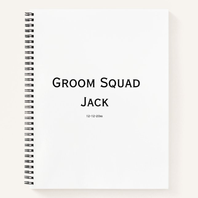 personalized simple monogram add your name wedding notebook (Front)