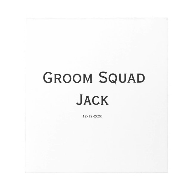 personalized simple monogram add your name wedding notepad (Front)