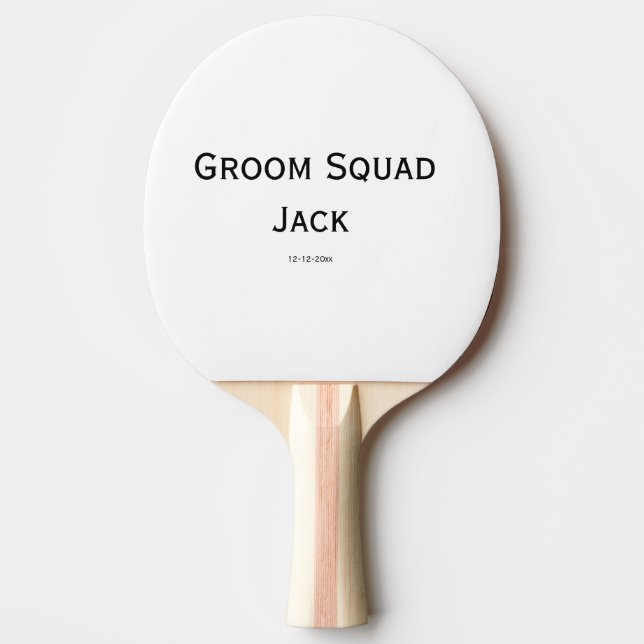 personalized simple monogram add your name wedding ping pong paddle (Front)