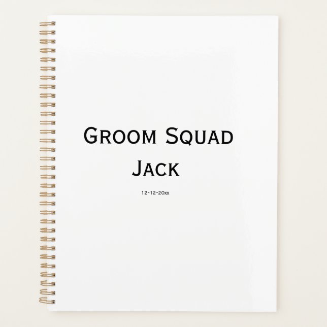 personalized simple monogram add your name wedding planner (Front)