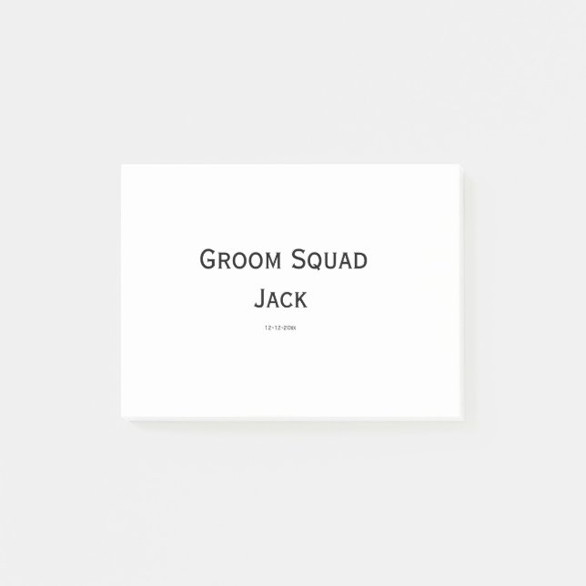 personalized simple monogram add your name wedding post-it notes (Front)