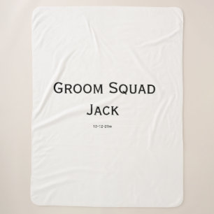 personalized simple monogram add your name wedding sherpa blanket
