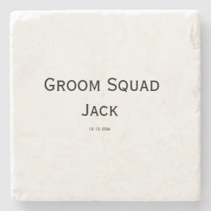 personalized simple monogram add your name wedding stone coaster
