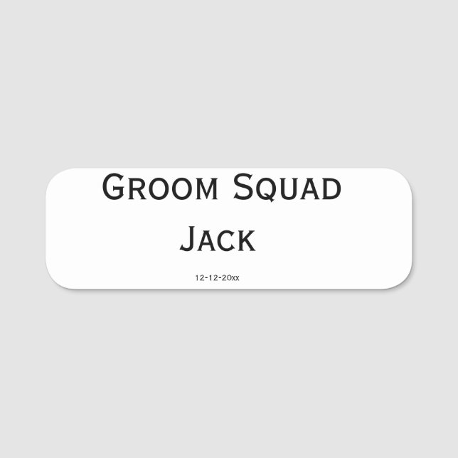 personalized simple monogram add your name wedding tag (Front)