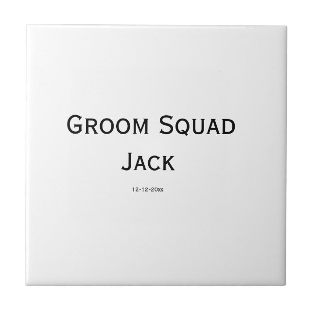 personalized simple monogram add your name wedding tile (Front)