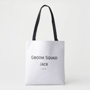 personalized simple monogram add your name wedding tote bag