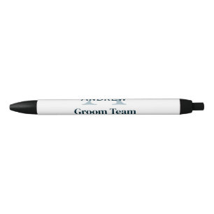 personalized simple monogram groom team groomsmen black ink pen