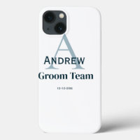 personalized simple monogram groom team groomsmen 