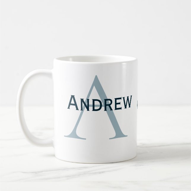 personalized simple monogram groom team groomsmen  coffee mug (Left)