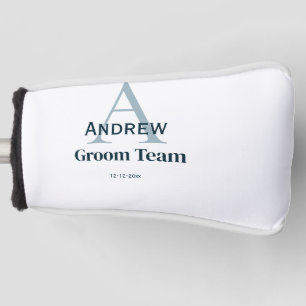 personalized simple monogram groom team groomsmen  golf head cover