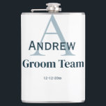 personalized simple monogram groom team groomsmen  hip flask<br><div class="desc">design</div>