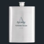 personalized simple monogram groom team groomsmen  hip flask<br><div class="desc">design</div>