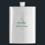 personalized simple monogram groom team groomsmen  hip flask<br><div class="desc">design</div>