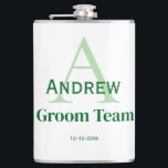 personalized simple monogram groom team groomsmen  hip flask<br><div class="desc">design</div>