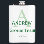 personalized simple monogram groom team groomsmen  hip flask<br><div class="desc">design</div>