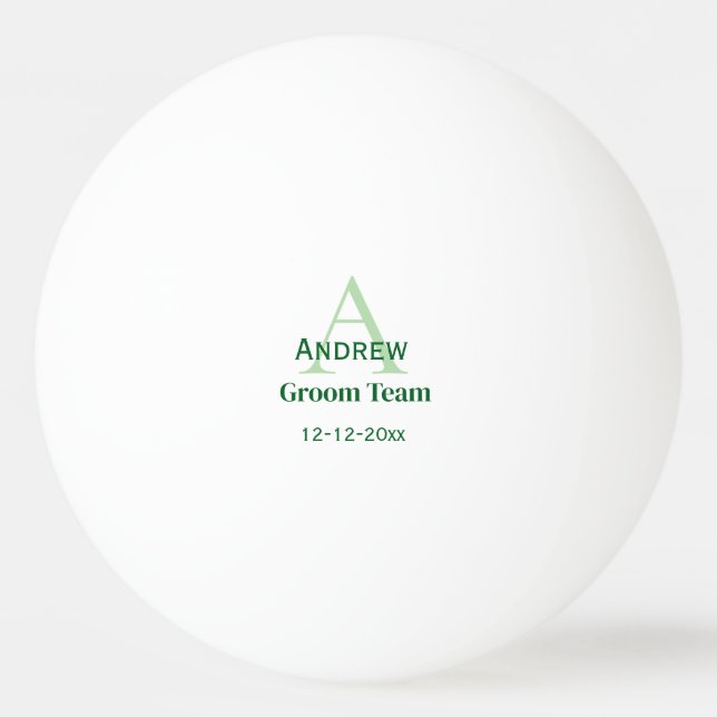 personalized simple monogram groom team groomsmen  ping pong ball (Front)