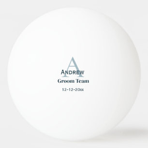 personalized simple monogram groom team groomsmen  ping pong ball