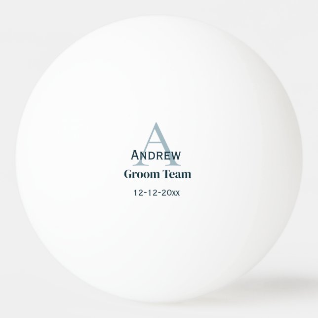personalized simple monogram groom team groomsmen  ping pong ball (Front)