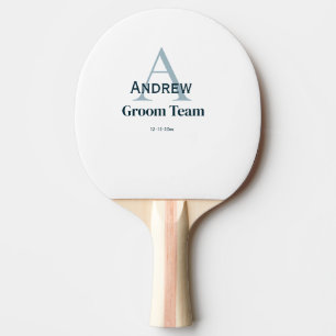personalized simple monogram groom team groomsmen ping pong paddle