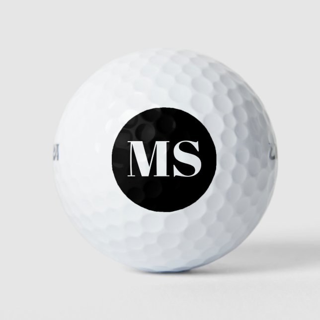 Personalized Simple Monogram Modern  Golf Balls (Front)