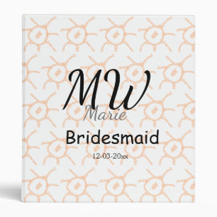 personalized simple monogram name bridesmaid spark binder