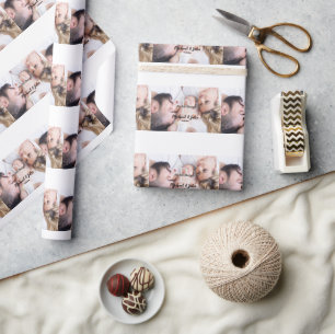 personalized simple monogram name first christmas wrapping paper