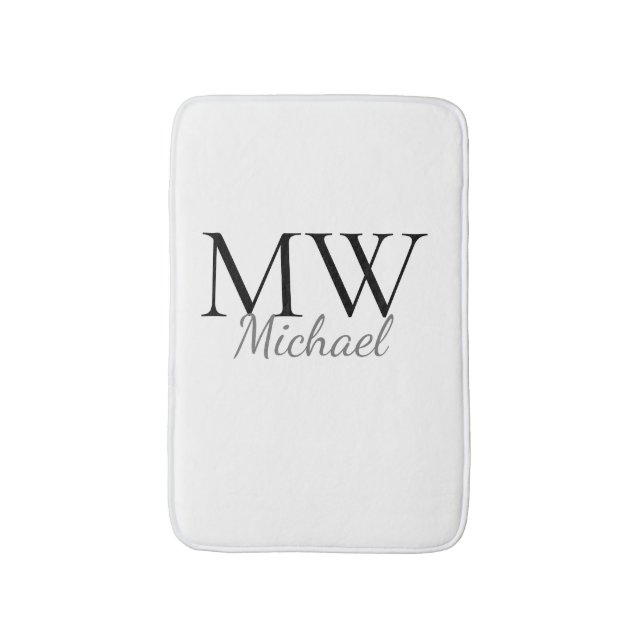 personalized simple monogram name groomsman   bath mat (Front Vertical)