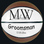 personalized simple monogram name groomsman minima basketball<br><div class="desc">design</div>