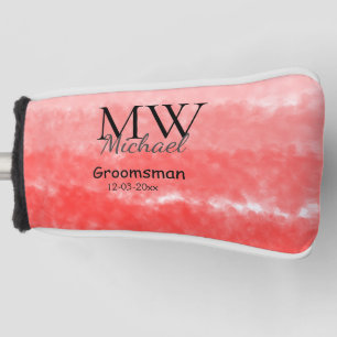 personalized simple monogram name groomsman minima golf head cover