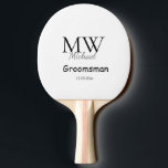 personalized simple monogram name groomsman minima ping pong paddle<br><div class="desc">design</div>