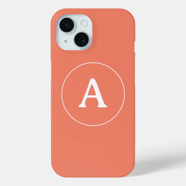 Personalized Simple Monogram Orange Case-Mate iPhone Case (Back)