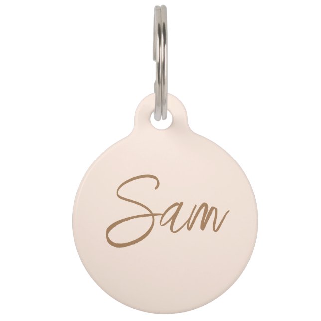 Personalized  simple Monogram Pet Name  Pet Tag (Front)