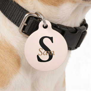 Personalized  simple Monogram Pet Name  Tag