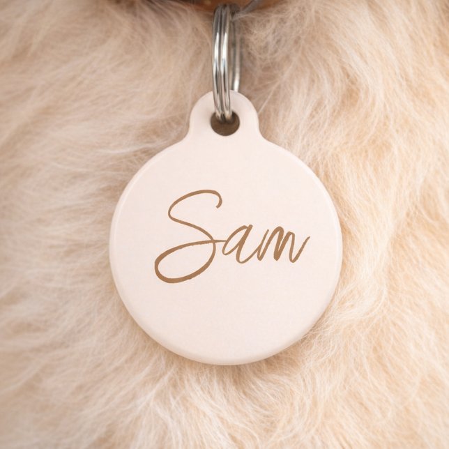 Personalized  simple Monogram Pet Name  Tag (Creator Uploaded)