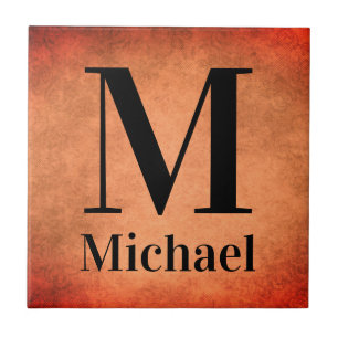 Personalized Simple Monogrammed Ceramic Tile