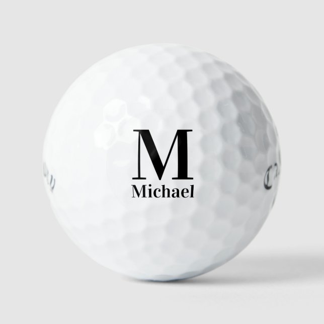 Personalized Simple Monogrammed Golf Balls (Front)