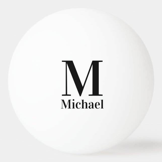 Personalized Simple Monogrammed Ping Pong Ball (Front)