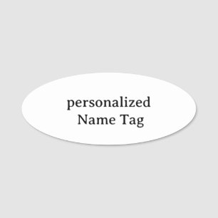 personalized simple Name Tag 3" X 1.25" Oval