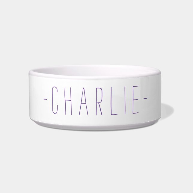 Personalized Simple Name Template Pet Food Bowl (Front)