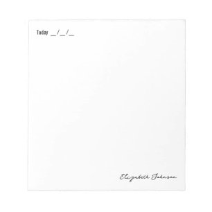 Personalized Simple Notepad with Date and Name