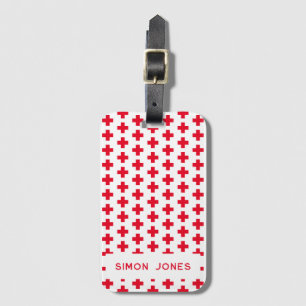 Personalized Simple Pattern Red Cross Medical Luggage Tag