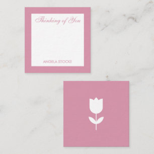 Personalized Simple Pink Flower Enclosure Card
