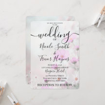 Personalized Simple Pink Flowers Wedding