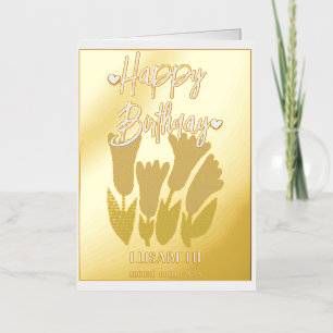 Personalized Simple Purple Floral  Female Birthday Foil Greeting Card